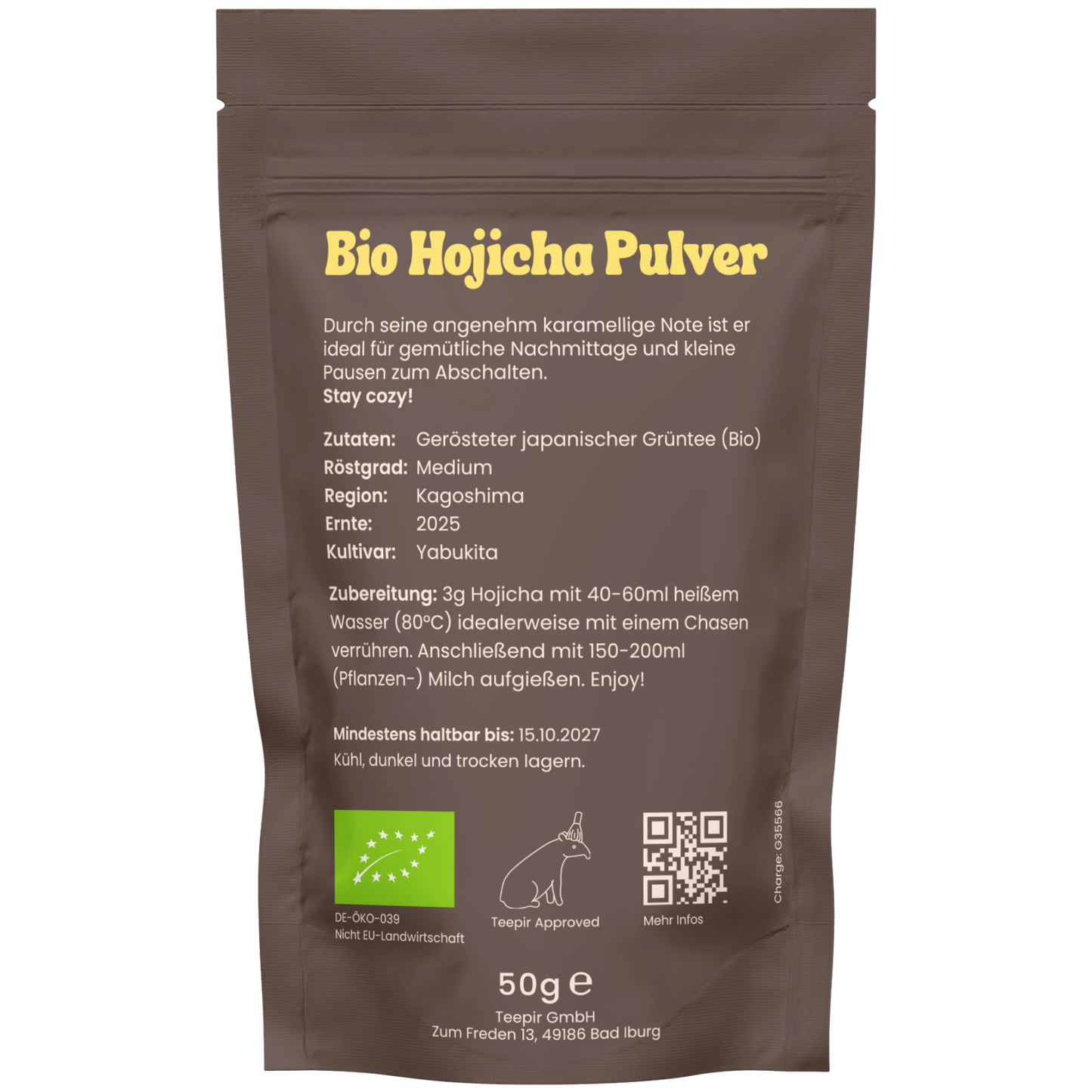 Bio Hojicha Pulver 50g